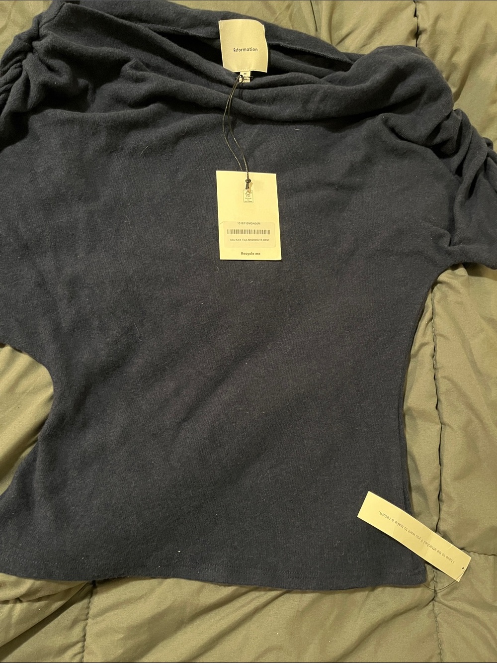 Reformation Woman’s Iris Knit Top- Midnight